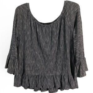 Sanctuary navy 3/5 raglan sleeve stretchy boat neck top size M